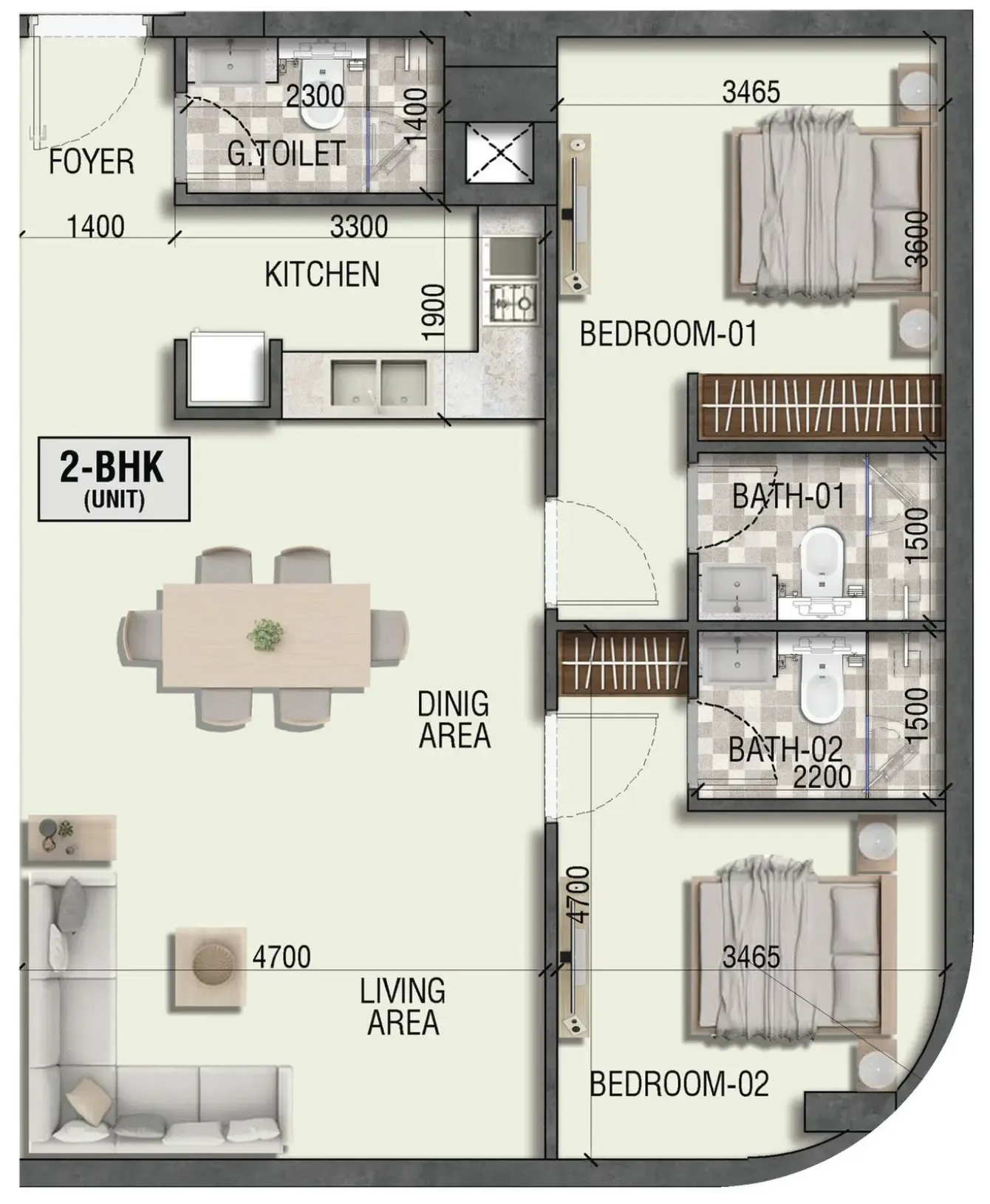 Lincoln Star Real Estate Development Ramada Residences by Wyndham in Dubai South floor plan