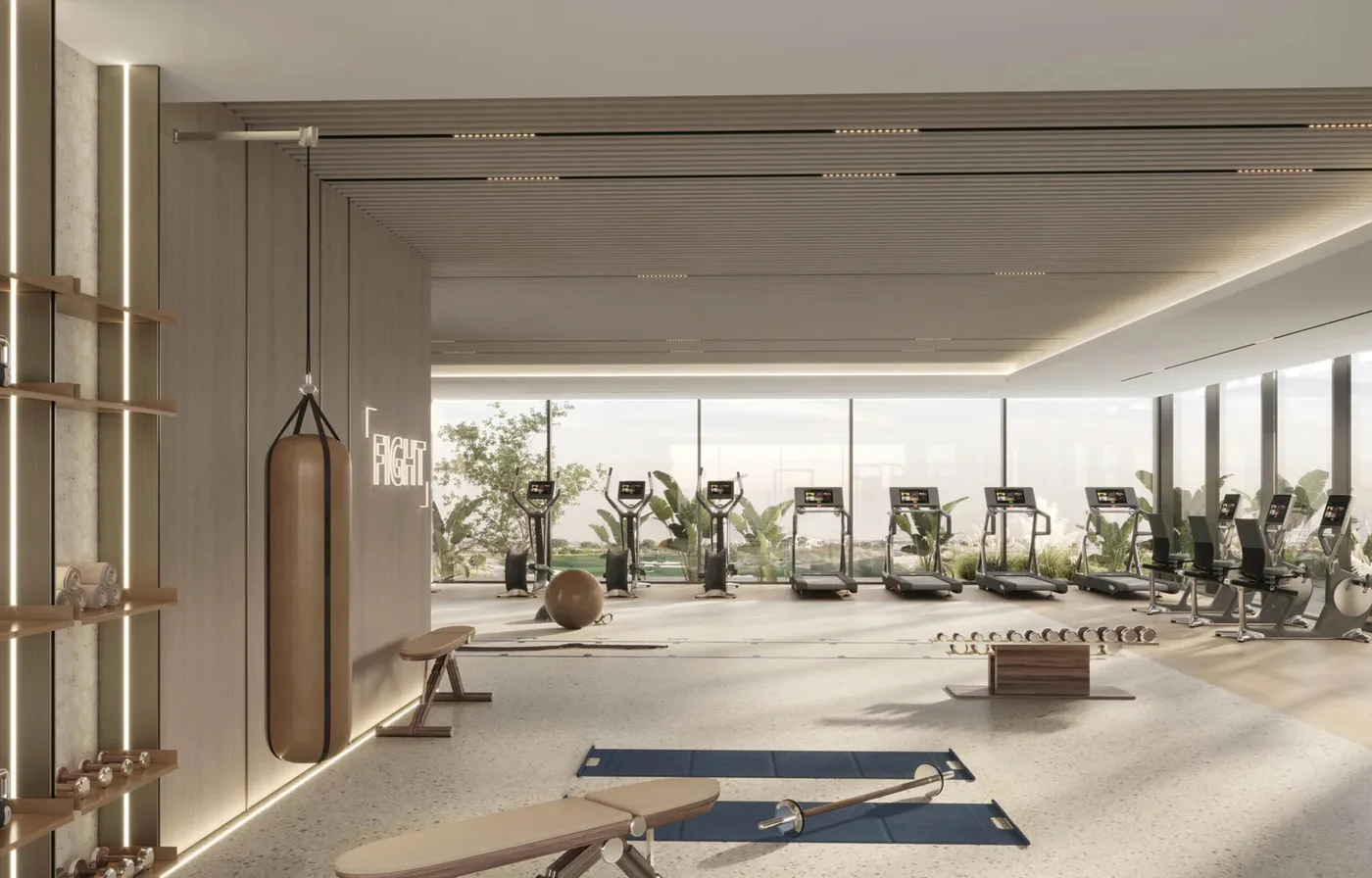 Gymnasium amenity image at Rijas Suites