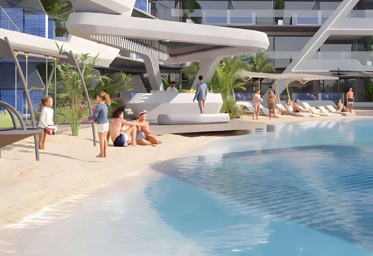 Leisure Pool Deck amenity image at Samana Mykonos