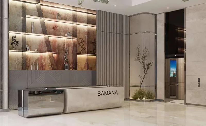 Lobby at Samana Park Meadows in Dubailand Residence Complex Dubai