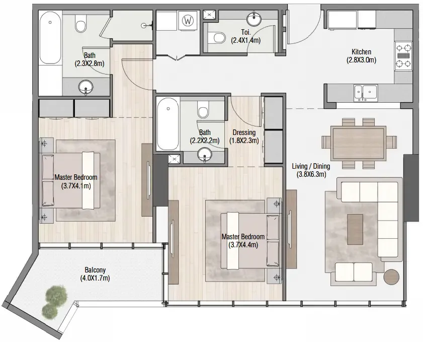 Dubai South Developers South Living floor plan