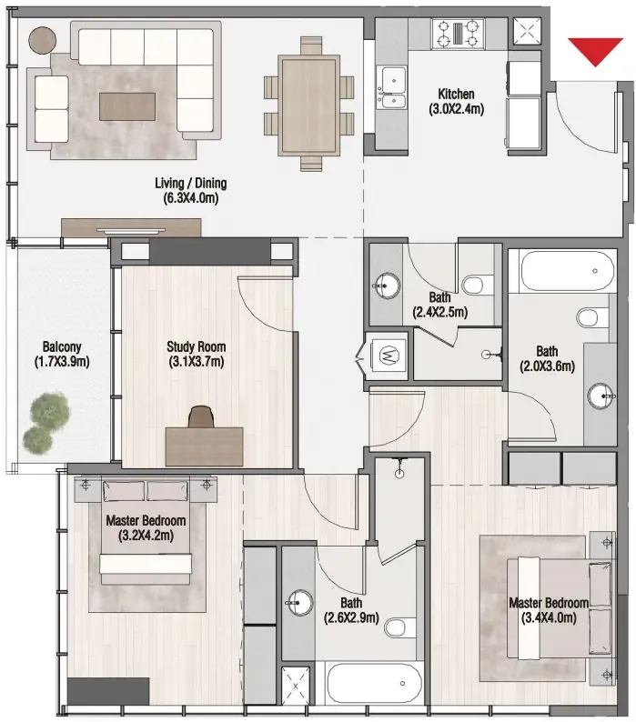 Dubai South Developers South Living floor plan