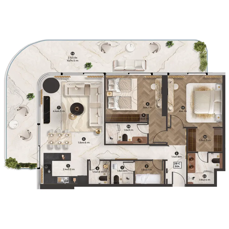 Emirates Developments Stellar by Elie Saab floor plan