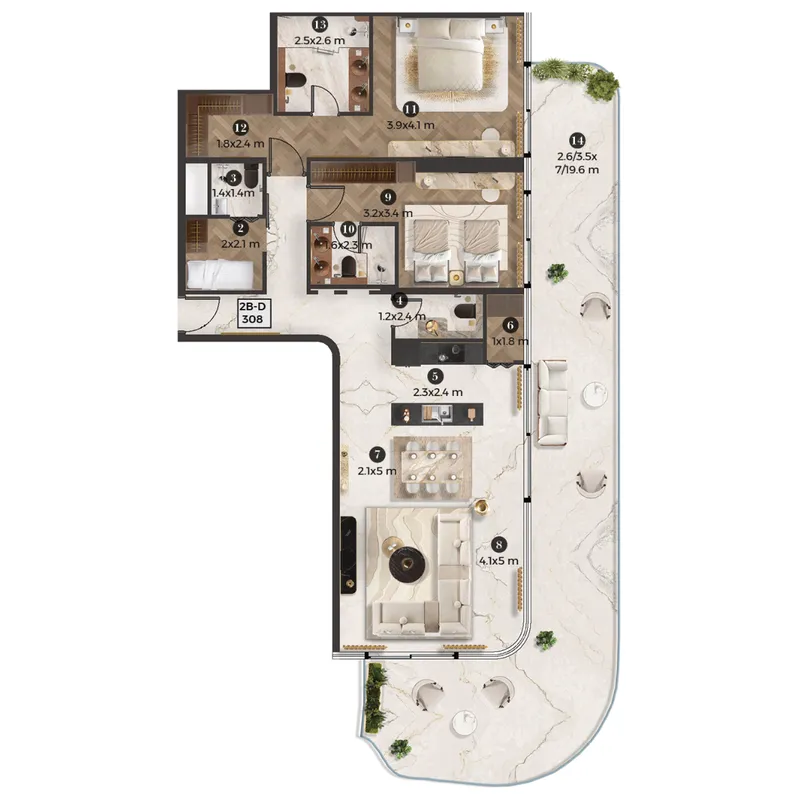 Emirates Developments Stellar by Elie Saab floor plan