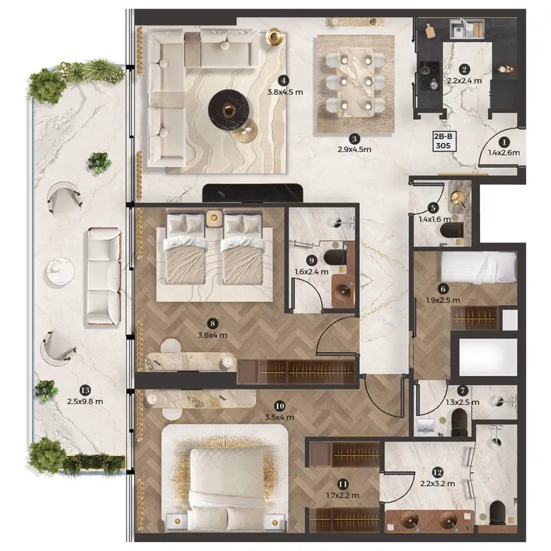 Emirates Developments Stellar by Elie Saab floor plan