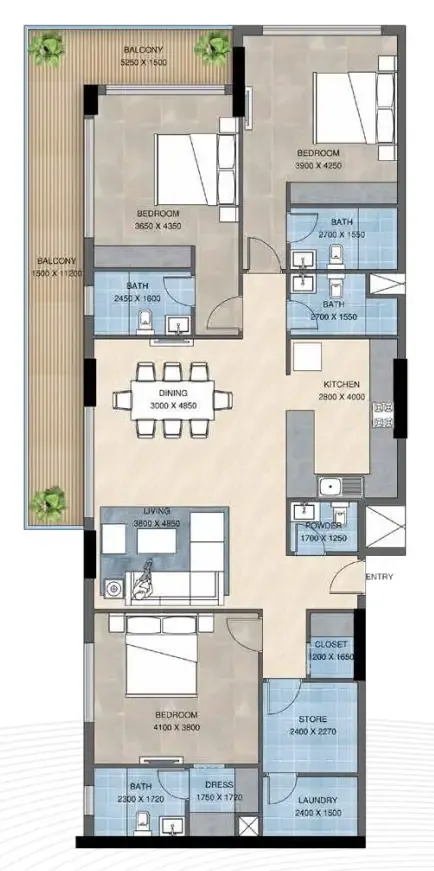Purvanchal Development Sunbliss Residences floor plan