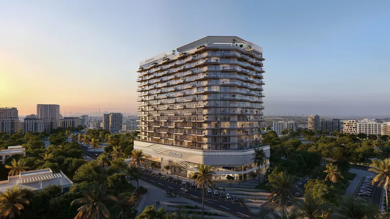 Exterior at Treppan Vision in Dubai Land Residence Complex Dubai