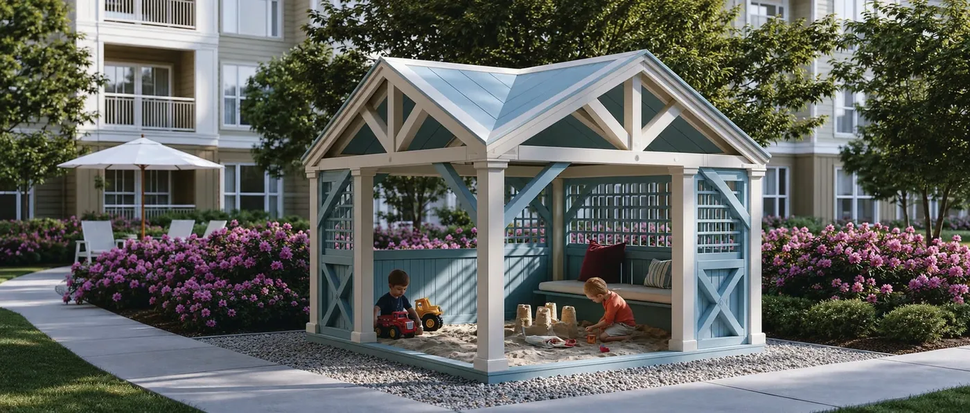 Shaded Kids Sandbox amenity image at Valore