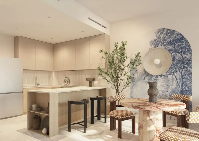 Interior at Weybridge Gardens 2 in Dubailand Residence Complex Dubai