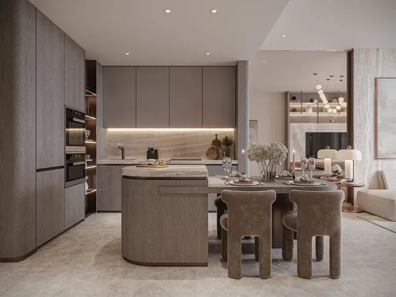 Interior at 15 Cascade Featured by Versace Ceramics in Dubai Motor City