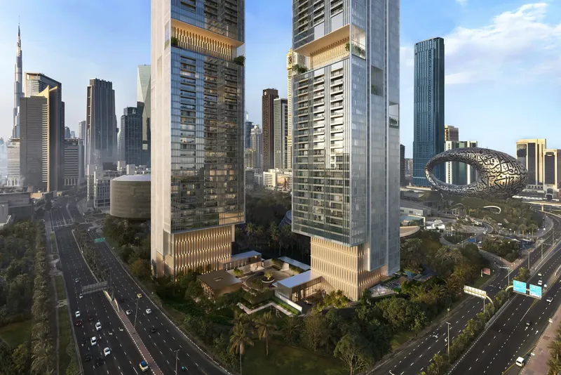 Exterior at Jumeirah Residences Emirates Towers in DIFC (Dubai International Financial Center)