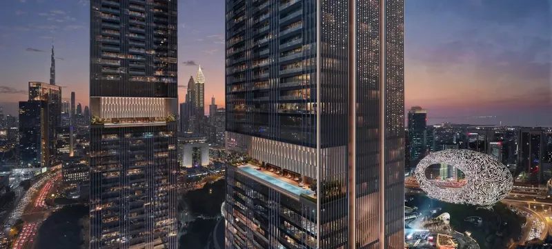 Exterior at Jumeirah Residences Emirates Towers in DIFC (Dubai International Financial Center)
