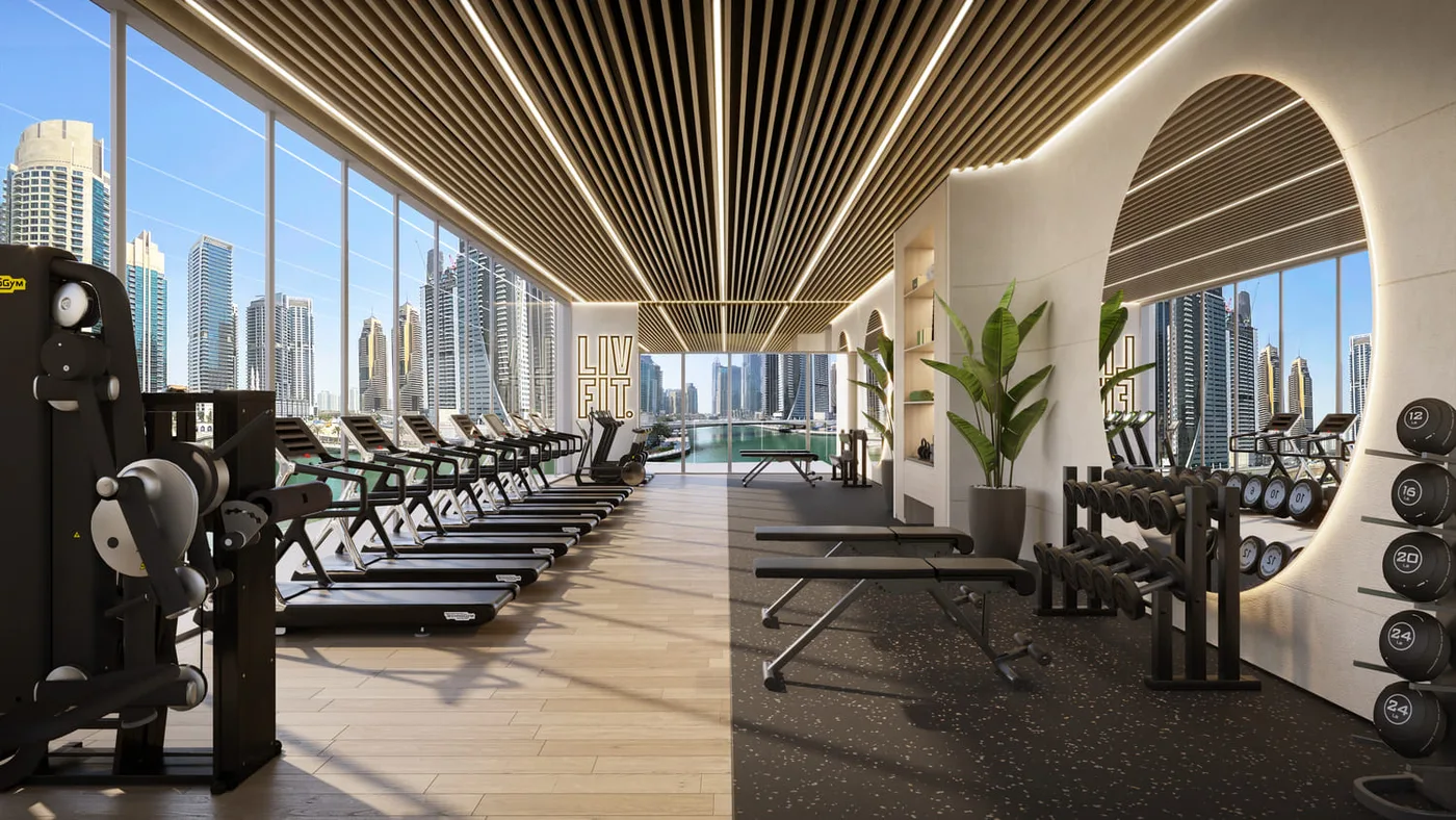 Gym amenity image at LIV Waterside