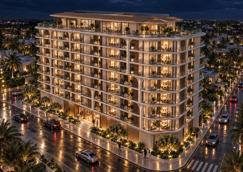 Exterior at Lunara Tower in Majan Dubai
