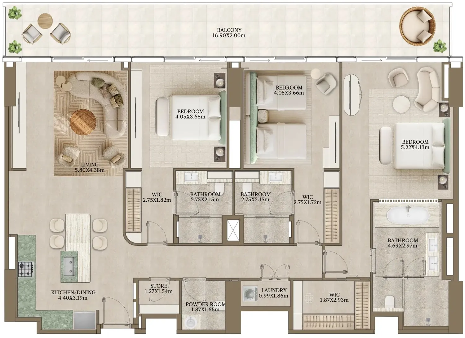 Abu Dhabi National Hotels Nasim Al Bahr Residences floor plan