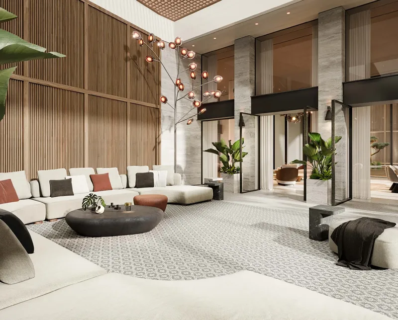 Lobby at Opus By Zaha Hadid in Business Bay Dubai