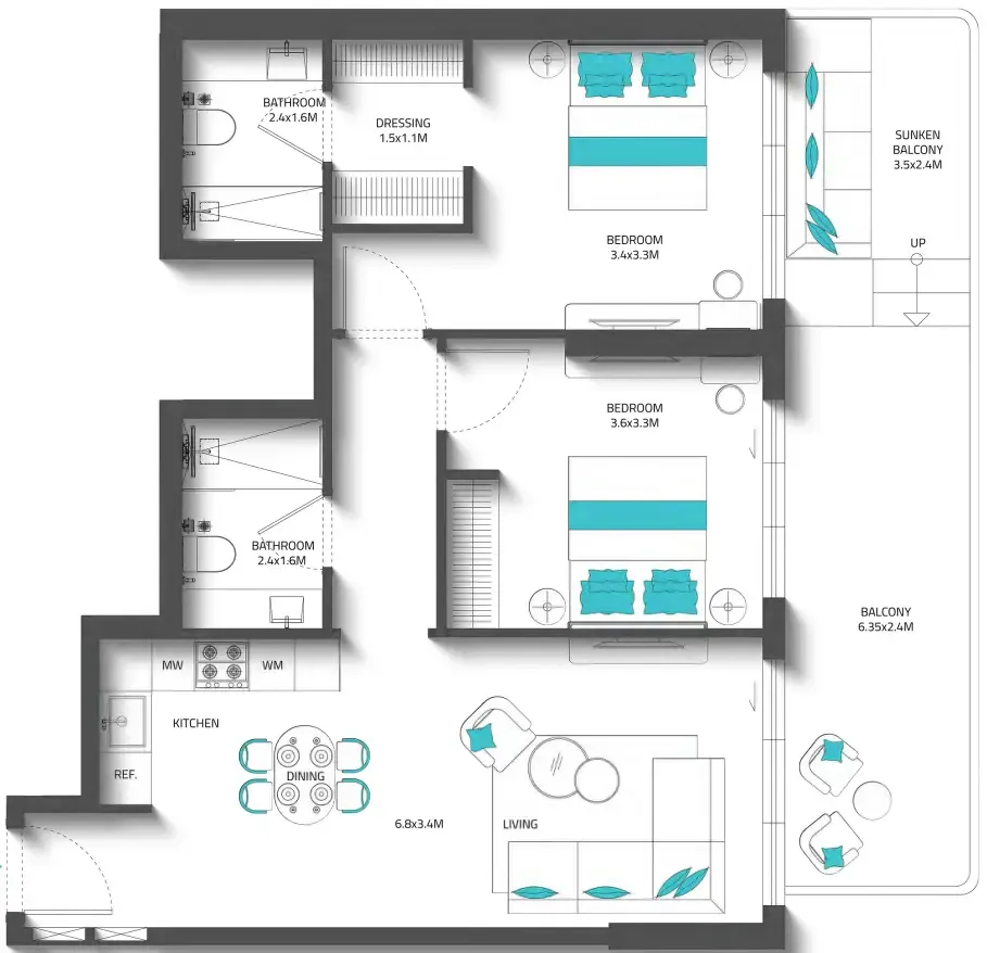 Reef Luxury Development Reef 996 floor plan