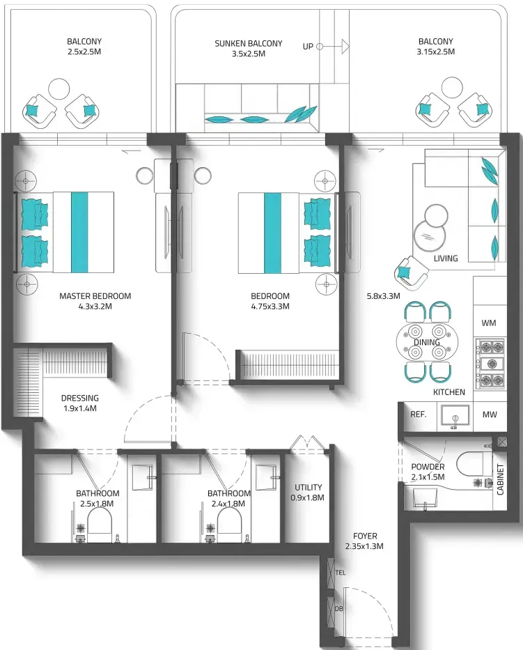 Reef Luxury Development Reef 996 floor plan