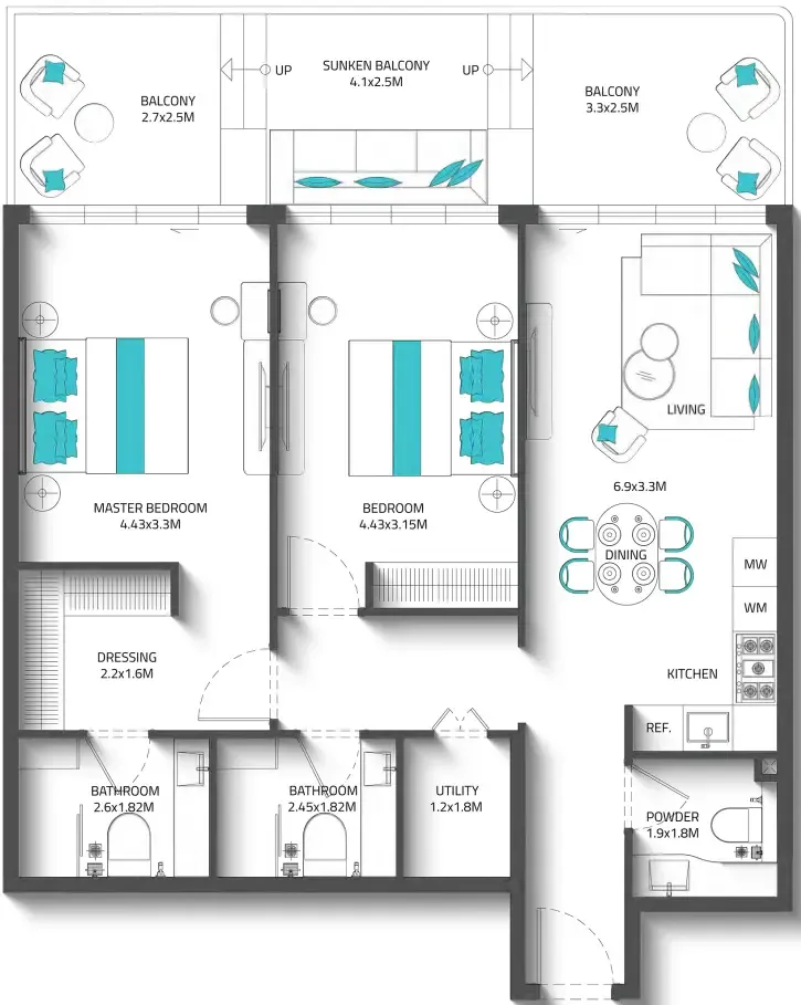 Reef Luxury Development Reef 996 floor plan