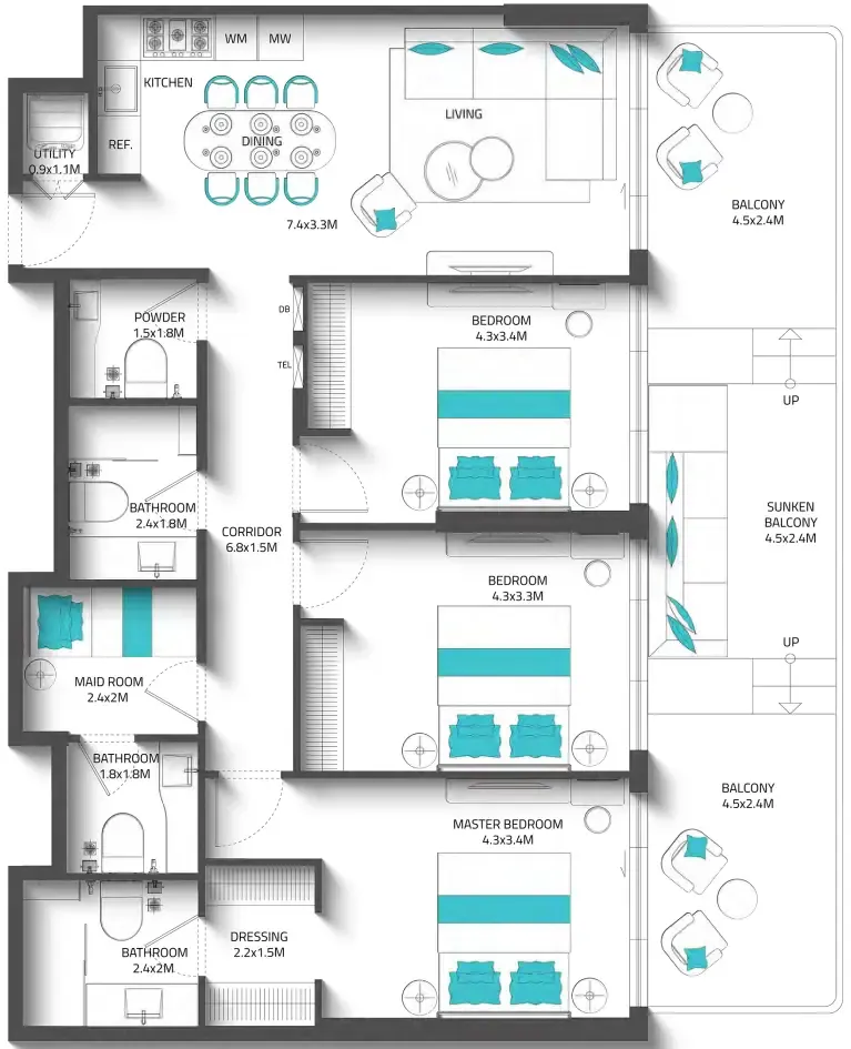 Reef Luxury Development Reef 996 floor plan