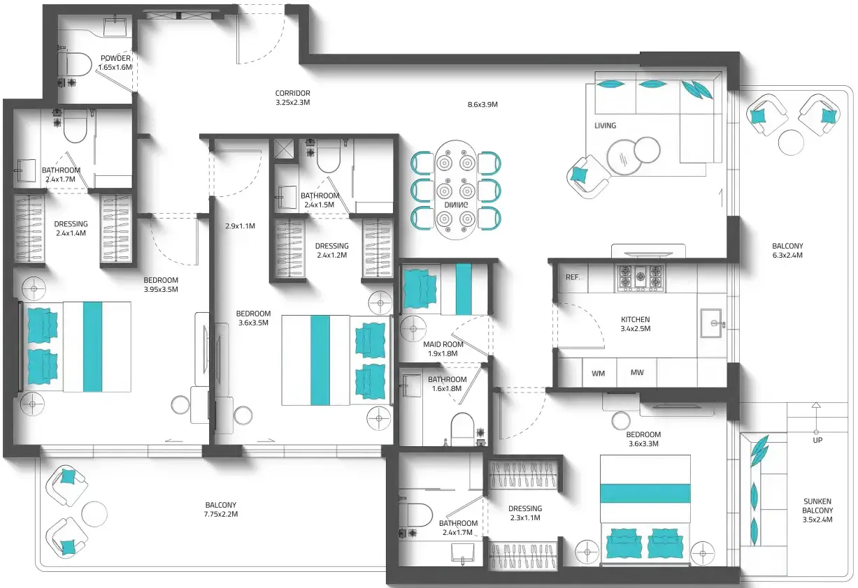 Reef Luxury Development Reef 996 floor plan