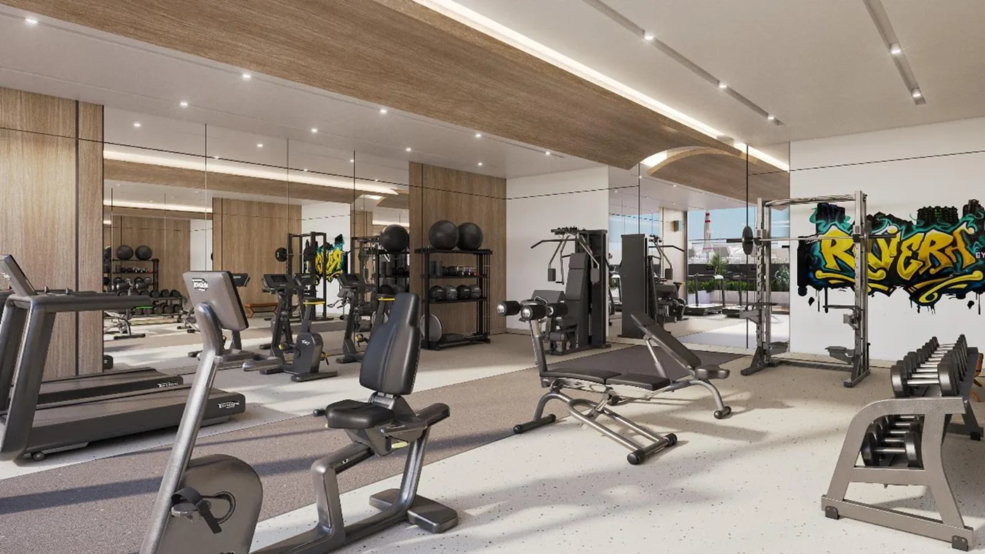 Fully Equipped Gym amenity image at Riviera Lodge