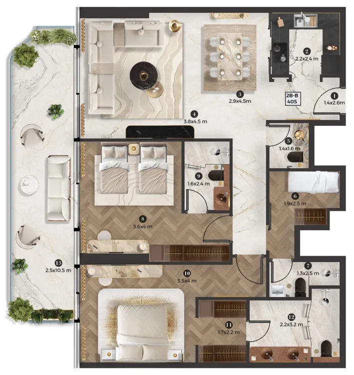 Emirates Developments Stellar by Elie Saab floor plan