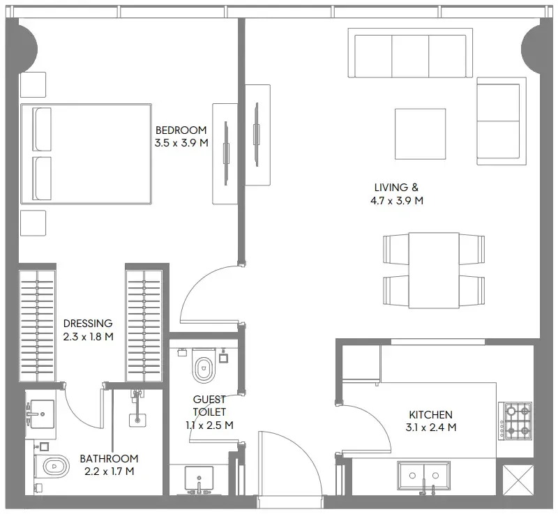 Arada The Gate 3 and 4 floor plan