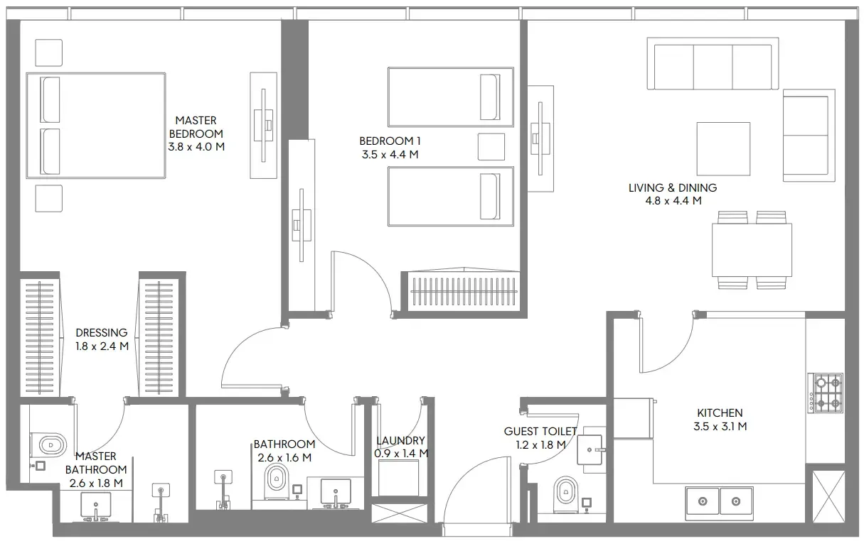 Arada The Gate 3 and 4 floor plan