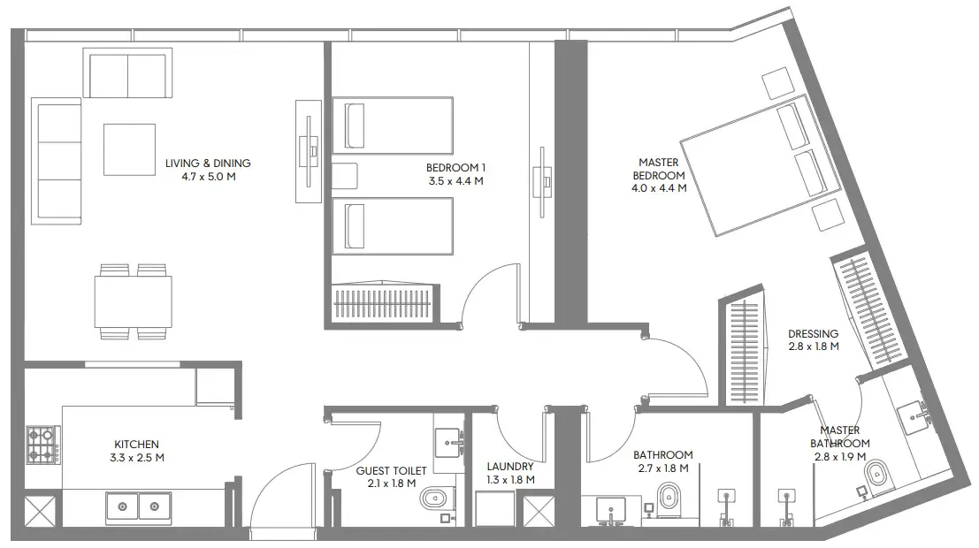 Arada The Gate 3 and 4 floor plan