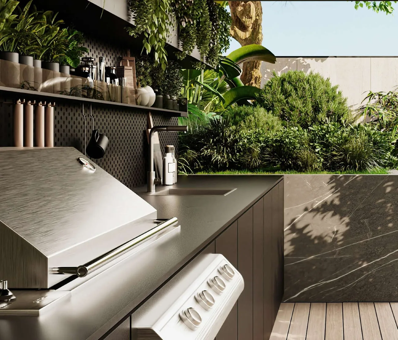 Bbq Area amenity image at Velor Penthouses