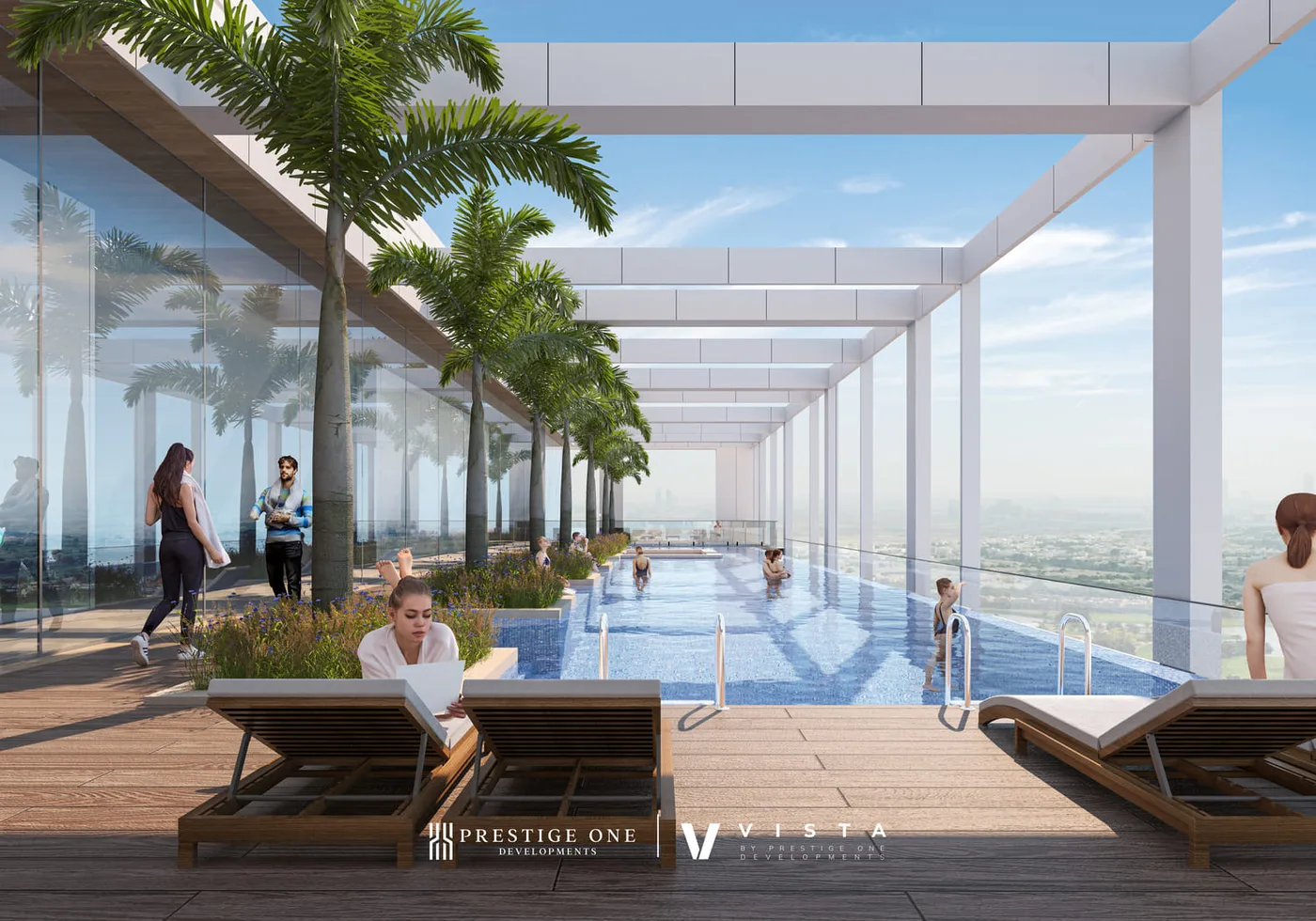 Rooftop Infinity Pool & Kids Pool amenity image at Vista by Prestige One